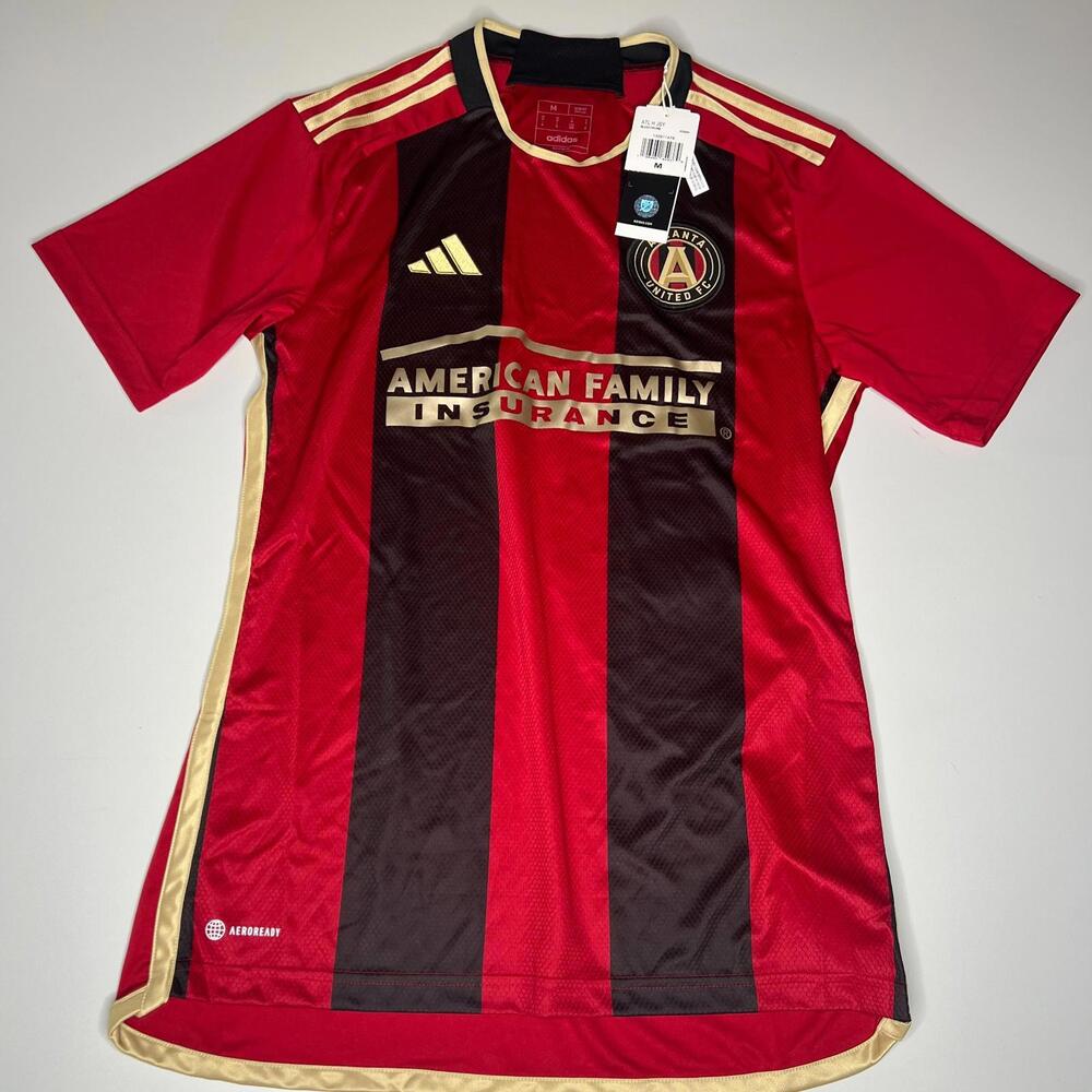 Adidas Atlanta United FC IC3000 Home Jersey Red/Black Gold Trim Slim Fit Men’s M - Picture 1 of 2